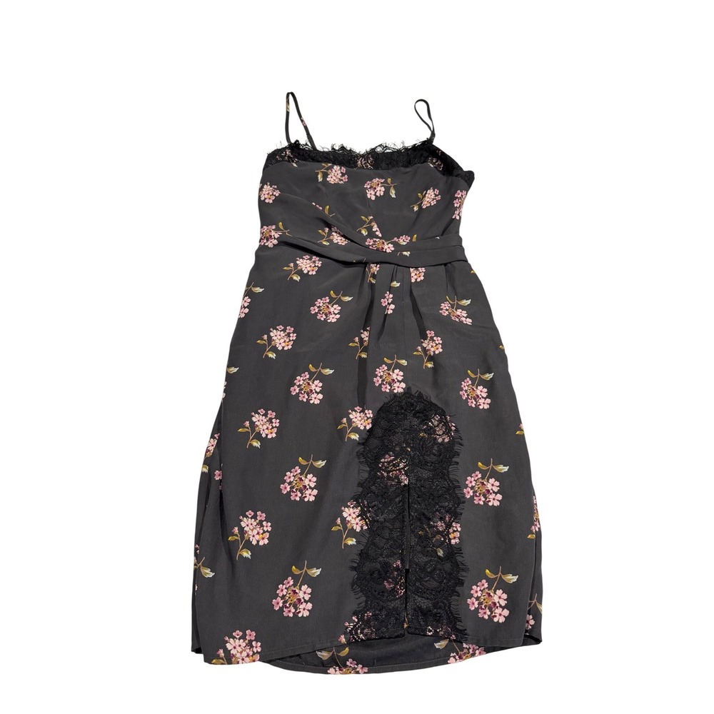 Victoria's Secret Black Floral Lace Trim Mini Dress